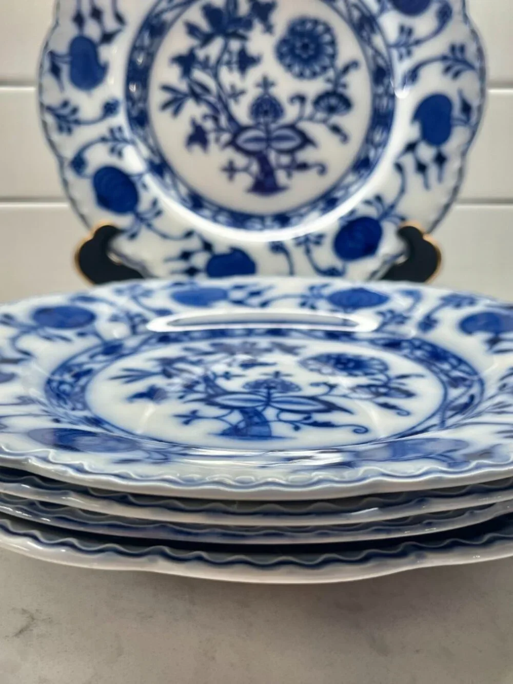 (5) Antique Johnson Brothers Holland Flow Blue 